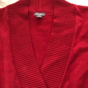 Eddie Bauer Red V-neck Sweater Large